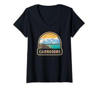 Mujer Cairngorms National Park Escocia Vintage Camiseta Cuello V