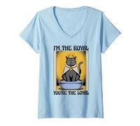 Mujer Caja de arena para gatos con texto en inglés "I'm The Royal You're The Loyal Cat" Camiseta Cuello V