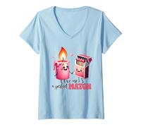 Mujer Caja de cerillas de Velas Kawaii Somos una combinación Camiseta Cuello V