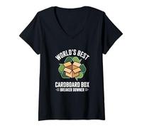 Mujer Cajas Carton Worlds Best Cardboard Box Breaker Downer Camiseta Cuello V