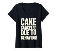 Mujer Cake Canceled Funny Birthday Humor Camiseta Cuello V