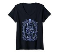 Mujer Calavera Sarcástica Asustar Personas Dark Humor Halloween Camiseta Cuello V