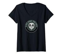 Mujer Calavera y Muerte Un Destino Peor Que La Muerte Camiseta Cuello V