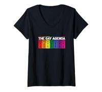 Mujer Calendario semanal del orgullo de la agenda gay Camiseta Cuello V