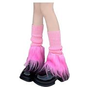 Mujer calentador de piernas Crochet Wool Ball Loose Knitted Leg Warmers Knee High Boot Stockings