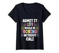 Mujer Cali Personalized Name Funny Cute Custom Cali Name Camiseta Cuello V
