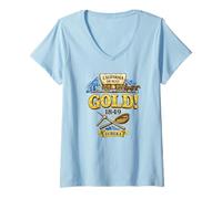 Mujer California o Busto 1849 Gold Rush Historia Camiseta Cuello V