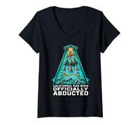 Mujer California secuestrada por OVNI Camiseta Cuello V