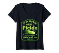 Mujer Call Me a Pickle Funny Dad Gag Pun Camiseta Cuello V