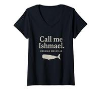 Mujer Call Me Ishmael Moby Dick - Camisa para amantes de los libros Camiseta Cuello V