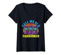 Mujer Call Me Old Fashioned Arcade Juegos Videojuegos Gamer Camiseta Cuello V