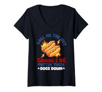 Mujer Call Me The Vet Cause I Be Puttin 'These Dogs Down Hot Dog Camiseta Cuello V