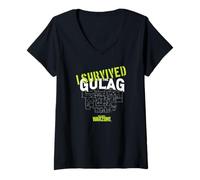 Mujer Call of Duty I Survived The Gulag Video Game Camiseta Cuello V