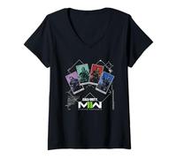 Mujer Call of Duty Task Force Tarot Cards Video Game Camiseta Cuello V