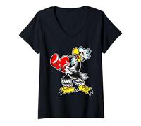 Mujer Calvo Eagle Boxer Old School Tattoo Flash Camiseta Cuello V