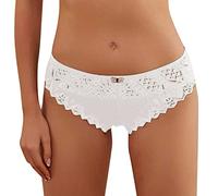 Mujer Calzoncillos 2026 Estilo Encantador Encaje Blanco Ropa Interior De Encaje Pantalones De Encaje Ropa Interior Con Cintura Ropa Interior Periódica Pantys Verano Ropa Interior De Algodón, Blanco, S