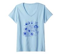 Mujer Cámara de café Sunday In Bloom Girasoles Camiseta Cuello V