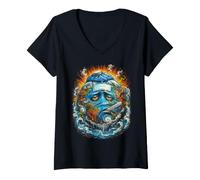 Mujer Cambio climático Calentamiento Global activista Camiseta Cuello V