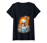 Mujer Cambio climático Calentamiento Global activista Camiseta Cuello V