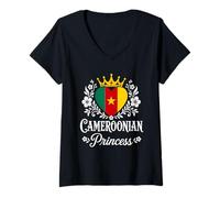Mujer Cameroonian Princess Cameroon Flag Proud Cameroonian Girl Camiseta Cuello V
