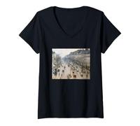 Mujer Camille Pissarro Boulevard Montmartre (Paris Street Scene) Camiseta Cuello V