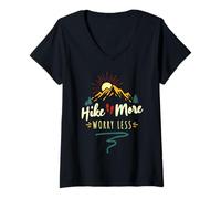 Mujer Camina más Preocúpate Menos Camiseta Cuello V