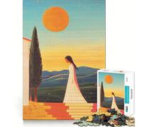 Mujer Caminando al Atardecer Rompecabezas de 1000 Piezas para Adultos Piensa,Entrena,Juega Cierre Seguro,sin Piezas Sueltas aliviar el estrés (50x75cm)