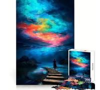 Mujer Caminando hacia un Cielo Colorido Rompecabezas para Adolescentes de 1000 Piezas Mejora la Memoria Relájate fácilmente Regalar en Vacaciones (50x75cm)