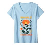 Mujer caminando por la fe tropezando constantemente cristiano Jesús Fe Camiseta Cuello V