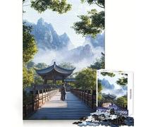 Mujer Caminando sobre un Puente en China Rompecabezas de 1000 Piezas para Adolescentes Claridad Mental Diversión Tranquila Cierre Perfecto Regalo de Temporada (38x26cm)
