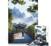 Mujer Caminando sobre un Puente en China Rompecabezas de 1000 Piezas para Adolescentes Desafío Mental Entretenimiento Relajado Ajuste (38x52cm)