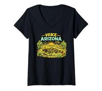 Mujer Caminata Arizona Gila Monster Desert Art Camiseta Cuello V