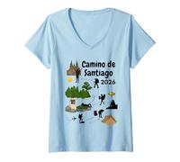 Mujer Camino de Santiago 2026 Fases Que Todo peregrino Entiende Camiseta Cuello V