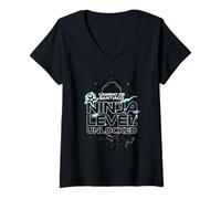 Mujer Camino de Santiago Ninja Level Unlocked Bright Ninja Hiking Camiseta Cuello V