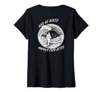 Mujer Caminó Felices Para Siempre Naturaleza Caminante Montaña Diversión Senderismo Camiseta Cuello V