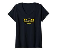 Mujer Camino Total Eclipse Solar Camino de Totalidad - Tops & Stuff Camiseta Cuello V