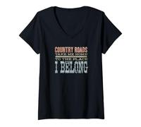 Mujer Caminos rurales Camiseta Cuello V