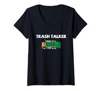 Mujer Camión de Basura de camión de Basura Divertido Reciclaje vehículo Arte Camiseta Cuello V