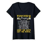 Mujer Camión Divertido Trucker Prayer Lord Keep Me Safe Get Me Home Camiseta Cuello V