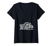 Mujer Camión volquete Construcción Camión volquete Camiseta Cuello V