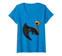 Mujer Camisa Azul Jacinto Camisa Guacamayo Camisa Azul Guacamayo Loro Camiseta Cuello V