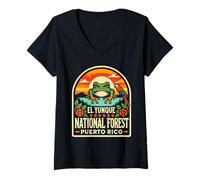 Mujer Camisa Bosque Nacional El Yunque Wildlife Puerto Rico Camiseta Cuello V