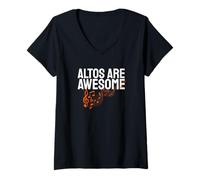 Mujer Camisa Cute Altos Are Awesome cantando, música coral, bajista Camiseta Cuello V