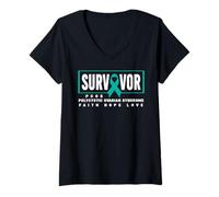 Mujer Camisa de concienciación sobre el SOP - Camisa de sobreviviente de SOP, Conciencia sobre el SOP Camiseta Cuello V