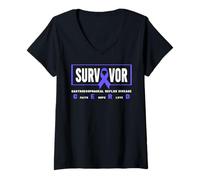 Mujer Camisa de concienciación sobre la ERGE - Camisa de sobreviviente de ERGE, Conciencia de ERGE Camiseta Cuello V