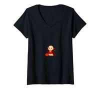 Mujer Camisa de Fantasma Vampiro Lindo Drácula Halloween Calabaza niño Camiseta Cuello V