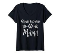 Mujer Camisa de Pastor alemán para mamá, Amante del Pastor, dueño de Perro y mamá, Regalo Camiseta Cuello V
