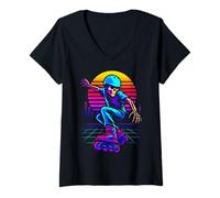 Mujer Camisa de Patinaje en línea Skater Skater Funny Roller 80s 90s Camiseta Cuello V