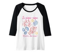 Mujer Camisa de Picnic Francesa de mariscos Le Pique-Nique Fruits de Mer Camiseta Manga Raglan