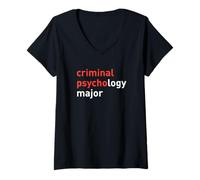 Mujer Camisa de Regalo Principal de psicología Criminal para Estudiantes de psicología Camiseta Cuello V